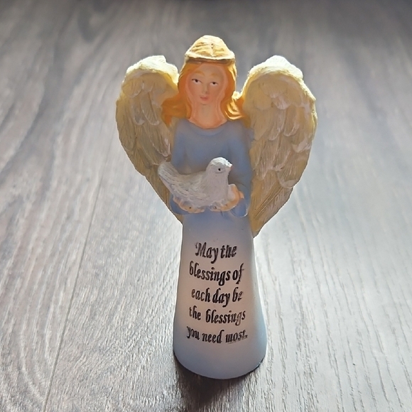 Angel Figurine with Dove and Blessing - Picture 1 of 6